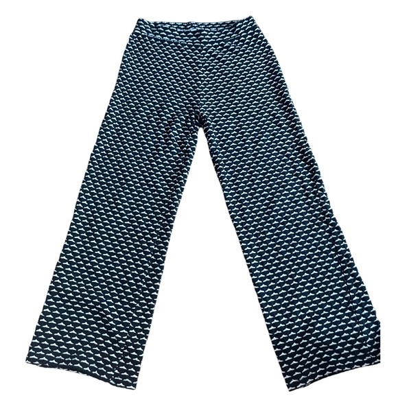 Zara Pants & Jumpsuits Zara Costal Boho Navy White Jacquard Knit